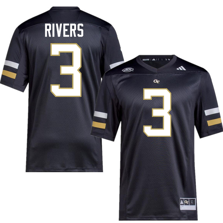 Eric Rivers Georgia Tech Jerseys,Georgia Tech Yellow Jackets College Football Uniforms-Black